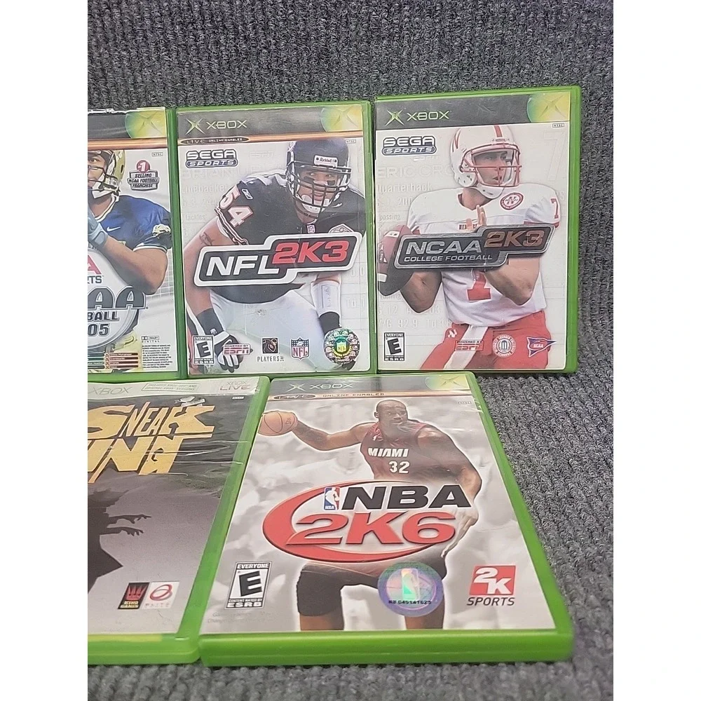 Xbox Sports Game Lot of 7 Madden NCAA NFL 2K NBA 2K Sneak King All-Star Baseball